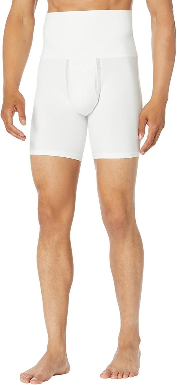 Spanx Men's Compression Sculpting Boxer Brief Shapewear Breathable White L NWT